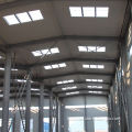 Tradition steel structure warehouse with color steel sheeting roof and brick wallNew